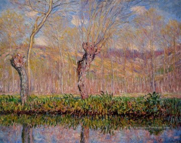 Les berges de la rivière Epte au printemps Claude Monet Peinture à l'huile